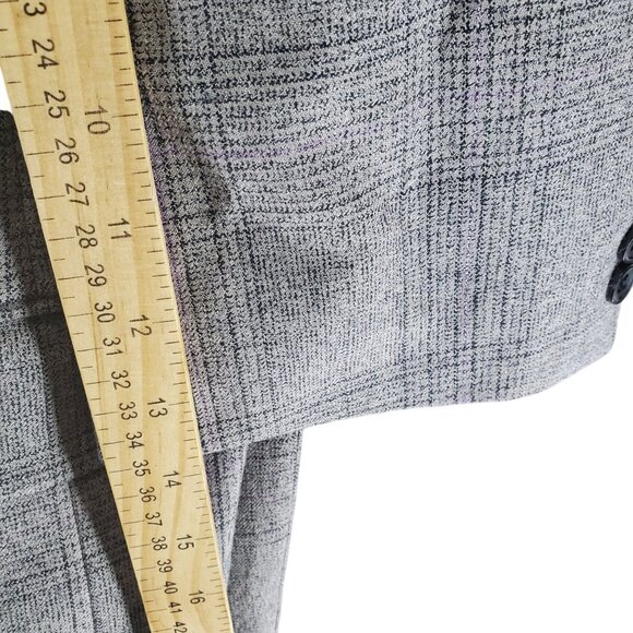 Royal Diamond Suit Mens 56R 50x26 Gray Plaid Wool Three Piece Set - Picture 4 of 16